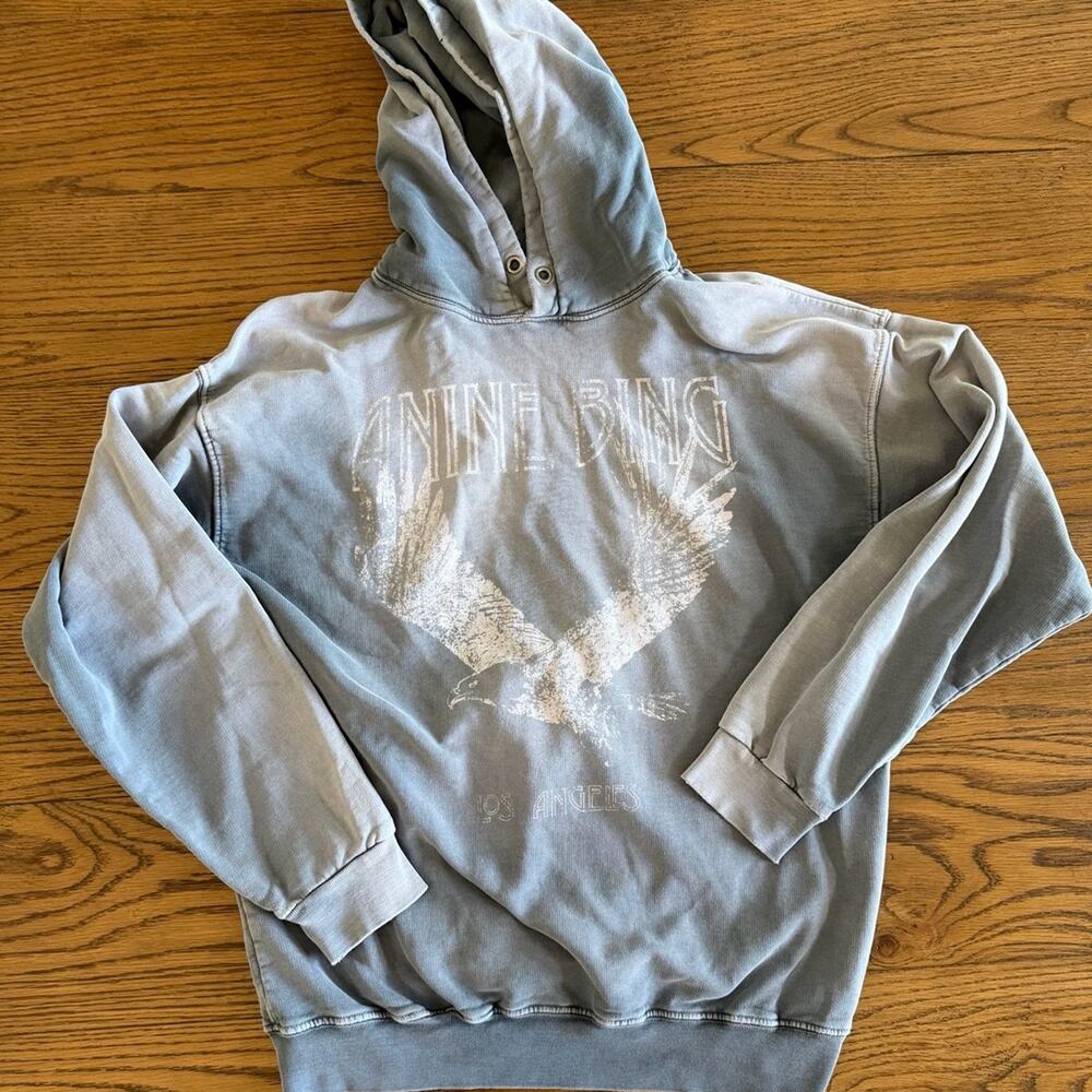 ANINE BING Eagle Graphic Hoodie Sweatshirt Sz S